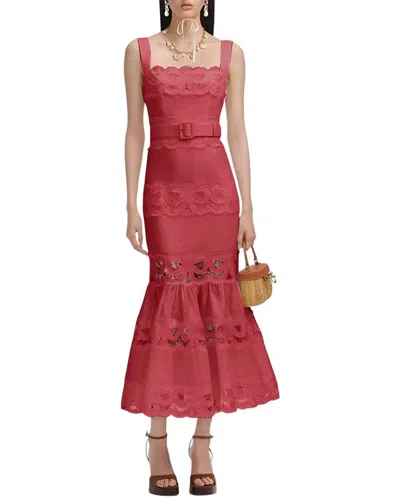 Mira Richi Midi Dress In Red