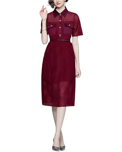 Mira Richi Midi Dress In Burgundy