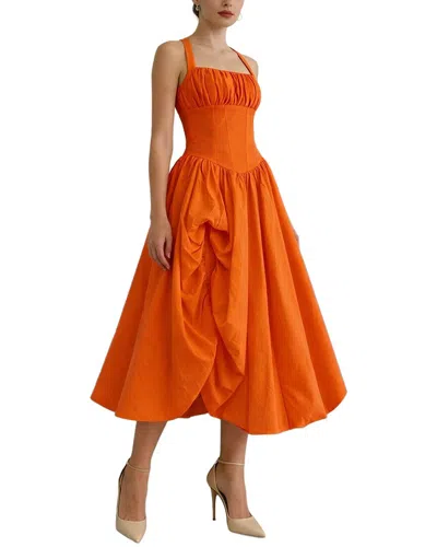 Mira Richi Midi Dress In Orange