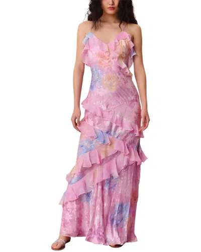 Mira Richi Silk-blend Maxi Dress In Pink
