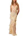 Mira Richi Silk-blend Maxi Dress In Neutral