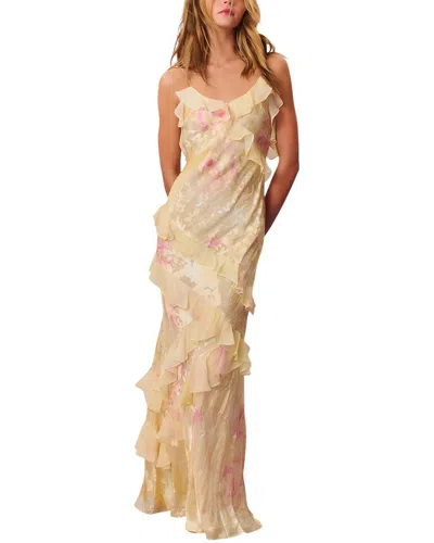 Mira Richi Silk-blend Maxi Dress In Neutral