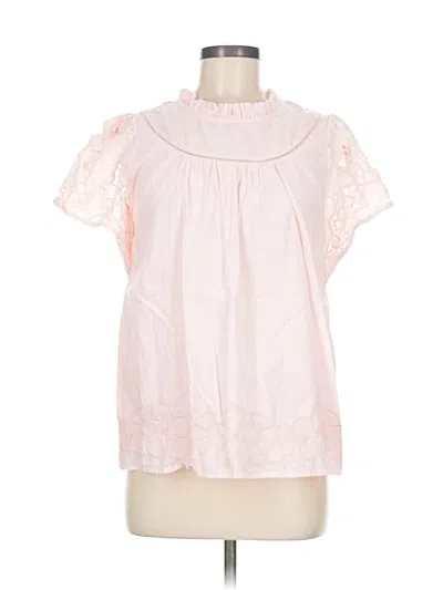 Pre-owned Mira Short Sleeve Blouse In Pink