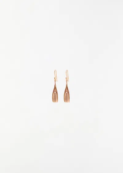Mira Stella Chicory Petal Earrings With Diamonds In 18k Rose Gold