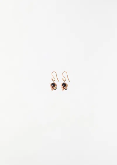 Mira Stella Sea Kale Seeds Ebony Peppercorns Earrings In Gold