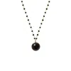 Mirabelle Jewellery Women's Black Onyx Rosary With Black Onyx Ball Pendant In Black