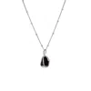 Mirabelle Jewellery Women's Black / Silver Black Tourmaline Raw In Cage Pendant On Sterling Silver