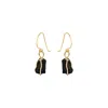 Mirabelle Jewellery Women's Black Tourmaline Raw In Cage Earrings In Gold