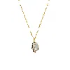 Mirabelle Jewellery Women's Blue Aquamarine Raw In Cage Pendant On Short Satellite Chain In Gold