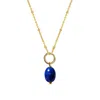 Mirabelle Jewellery Women's Blue Gita Oval Lapis Lazuli Pendant On Satellite Chain