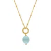 Mirabelle Jewellery Women's Blue Gita Pendant With Amazonite Fair Trade In Gold