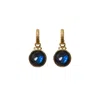 Mirabelle Jewellery Women's Blue / Grey Creole Labradorite Cabochon Earrings In Gold