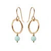 Mirabelle Jewellery Women's Blue Lottie Earrings Amazonite In Gold
