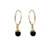 Mirabelle Jewellery Women's Cora Creole With Smooth Black Onyx Drop In Gold
