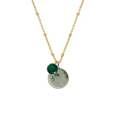 Mirabelle Jewellery Women's Duo Green Dreams Pendant On Long Satellite Chain