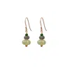 Mirabelle Jewellery Women's Earth Trio Earrings With Vasonite, Labradorite & Green Diopside In Burgundy
