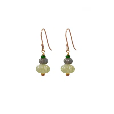 Mirabelle Jewellery Women's Earth Trio Earrings With Vasonite, Labradorite & Green Diopside