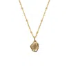 Mirabelle Jewellery Women's Gold Citrine Raw In Cage Pendant On Short Satellite Chain In Gold
