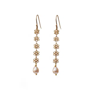 Mirabelle Jewellery Women's Gold / Pink / Purple Infinity Freshwater Pearl Earrings In Multi