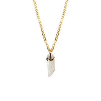 Mirabelle Jewellery Women's Gold Raw Rock Crystal Point Pendant