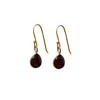 Mirabelle Jewellery Women's Gold / Red Julia Smooth Garnet Drop Earrings