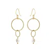 Mirabelle Jewellery Women's Gold / White Charlotte Pearl Earrings In Gold