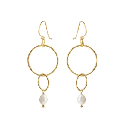 Mirabelle Jewellery Women's Gold / White Charlotte Pearl Earrings In Multi