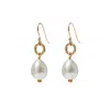 Mirabelle Jewellery Women's Gold / White Gita Large Mother Of Pearl On Hook Earring In Multi