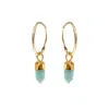 Mirabelle Jewellery Women's Green Cora Creole With Mini Point Aqua Chalcedony In Gold
