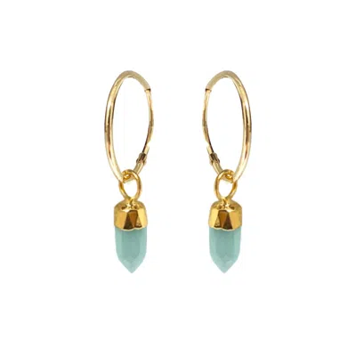Mirabelle Jewellery Women's Green Cora Creole With Mini Point Aqua Chalcedony