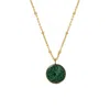 Mirabelle Jewellery Women's Green Jade Coin Pendant On Long Satellite Chain In Green