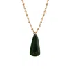 Mirabelle Jewellery Women's Green Large Alaskan Jade On Sixty Cm Bula Chain