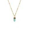 Mirabelle Jewellery Women's Green Mini Point Aqua Chalcedony Pendant In Green