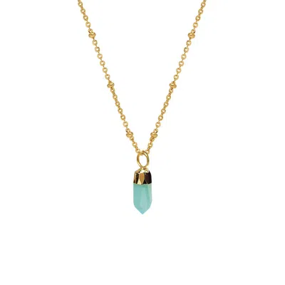 Mirabelle Jewellery Women's Green Mini Point Aqua Chalcedony Pendant