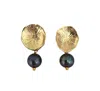 Mirabelle Jewellery Women's Grey Flower Coral Earrings With Peacock Pearl In Burgundy