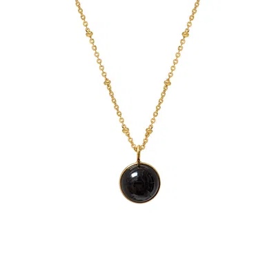 Mirabelle Jewellery Women's Magic Black Onyx Ball Pendant On Long Satellite Chain