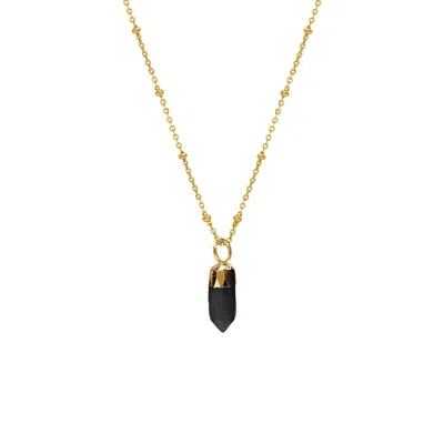 Mirabelle Jewellery Women's Mini Point Black Onyx Pendant In Gold