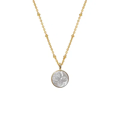 Mirabelle Jewellery Women's Neutrals Carved Rock Crystal Ball Pendant On Long Satellite Chain In Gold