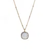 Mirabelle Jewellery Women's Neutrals / Gold Carved Rock Crystal Flower Pendant On Short Satellite Chain