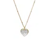 Mirabelle Jewellery Women's Neutrals / Gold Carved Rock Crystal Heart  Pendant On Short Satellite Chain In Gold