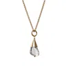 Mirabelle Jewellery Women's Neutrals Rock Crystal Drop On Long Belcher Chain