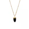 Mirabelle Jewellery Women's Pendulum Black Onyx Pendant On Long Satellite Chain