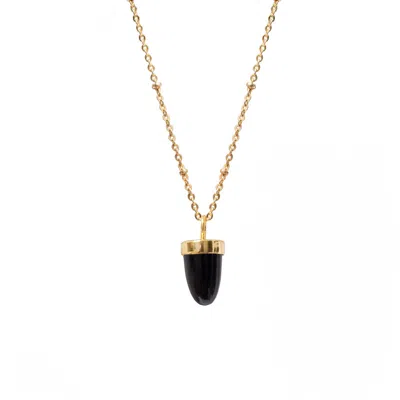 Mirabelle Jewellery Women's Pendulum Black Onyx Pendant On Long Satellite Chain