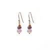 Mirabelle Jewellery Women's Pink Vitality Trio Earrings With Rose Quartz, Amethyst & Fire Opal In Metallic