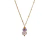 Mirabelle Jewellery Women's Pink Vitality Trio Pendant With Rose Quartz, Amethyst & Fire Opal On Short Satellite Chain In Multi