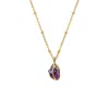 Mirabelle Jewellery Women's Purple Amethyst Raw In Cage Pendant On Satellite Chain In Gold