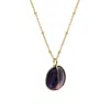 Mirabelle Jewellery Women's Purple Freeform Amethyst Pebble Pendant In Gold