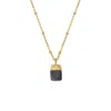 Mirabelle Jewellery Women's Raw Black Onyx Pendant On A Short Satellite Chain