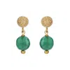 Mirabelle Jewellery Women's Talia Studs Green Onyx In Green