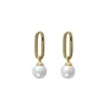 Mirabelle Jewellery Women's White Pearl Link Earrings In Burgundy